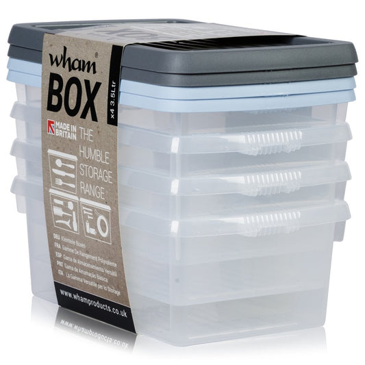 Wham Clear 4.01 Box & Lid Set 3.5 Litre Pack 4's - ONE CLICK SUPPLIES