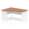 Dynamic Impulse 1600mm Left Crescent Desk Walnut Top White Panel End Leg TT000025 - ONE CLICK SUPPLIES