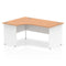 Dynamic Impulse 1600mm Left Crescent Desk Oak Top White Panel End Leg TT000029 - ONE CLICK SUPPLIES