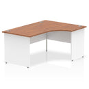 Dynamic Impulse 1600mm Right Crescent Desk Walnut Top White Panel End Leg TT000037 - ONE CLICK SUPPLIES