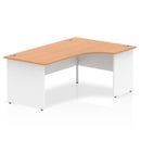 Dynamic Impulse 1800mm Right Crescent Desk Oak Top White Panel End Leg TT000047 - ONE CLICK SUPPLIES