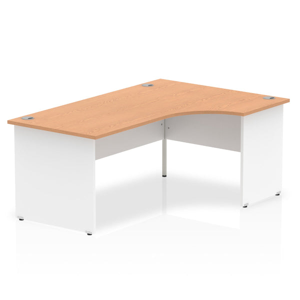 Dynamic Impulse 1800mm Right Crescent Desk Oak Top White Panel End Leg TT000047 - ONE CLICK SUPPLIES