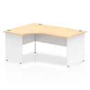 Dynamic Impulse 1600mm Left Crescent Desk Maple Top White Panel End Leg TT000113 - ONE CLICK SUPPLIES