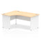 Dynamic Impulse 1600mm Left Crescent Desk Maple Top White Panel End Leg TT000113 - ONE CLICK SUPPLIES