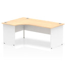 Dynamic Impulse 1800mm Left Crescent Desk Maple Top White Panel End Leg TT000114 - ONE CLICK SUPPLIES