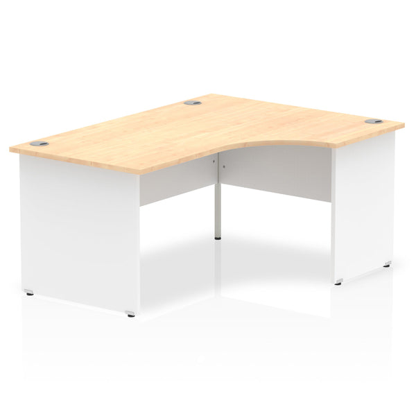 Dynamic Impulse 1600mm Right Crescent Desk Maple Top White Panel End Leg TT000115 - ONE CLICK SUPPLIES