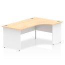 Dynamic Impulse 1800mm Right Crescent Desk Maple Top White Panel End Leg TT000116 - ONE CLICK SUPPLIES