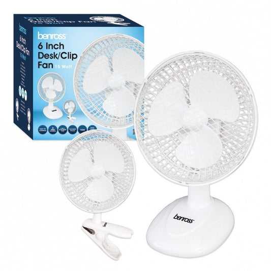 Benross 6 inch 2in1 Clip/Desk Fan - ONE CLICK SUPPLIES