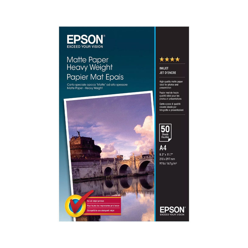 Epson A4 Matte Heavyweight Paper 50 Sheets - ONE CLICK SUPPLIES