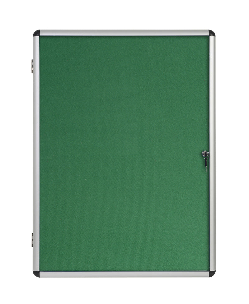 Bi-Office Enclore Green Felt Lockable Noticeboard Display Case 9 x A4 720x981mm - VT630102150 - ONE CLICK SUPPLIES