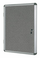 Bi-Office Enclore Grey Felt Lockable Noticeboard Display Case 9 x A4 720x981mm - VT630103150 - ONE CLICK SUPPLIES