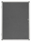 Bi-Office Enclore Grey Felt Lockable Noticeboard Display Case 9 x A4 720x981mm - VT630103150 - ONE CLICK SUPPLIES