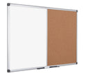 Bi-Office Maya Combination Board Cork/Non Magnetic Whiteboard Aluminium Frame 600x900mm - XA0302170 - ONE CLICK SUPPLIES