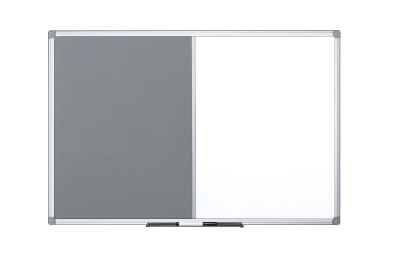 Bi-Office Maya Combination Board Grey Felt/Non Magnetic Whiteboard Aluminium Frame 900x600mm - XA0320170 - ONE CLICK SUPPLIES