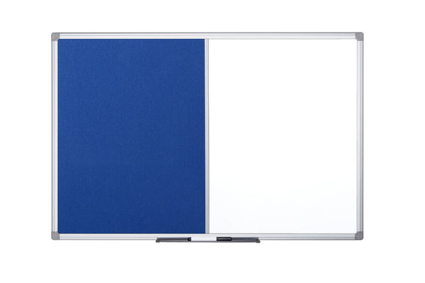 Bi-Office Maya Combination Board Blue Felt/Magnetic Whiteboard Aluminium Frame 900x600mm - XA0322170 - ONE CLICK SUPPLIES