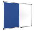 Bi-Office Maya Combination Board Blue Felt/Magnetic Whiteboard Aluminium Frame 900x600mm - XA0322170 - ONE CLICK SUPPLIES