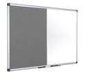 Bi-Office Maya Combination Board Grey Felt/Magnetic Whiteboard Aluminium Frame 900x600mm - XA0328170 - ONE CLICK SUPPLIES