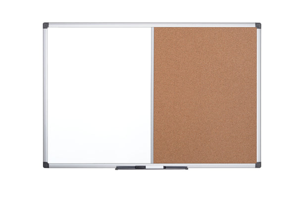 Bi-Office Maya Combination Board Cork/Non Magnetic Whiteboard Aluminium Frame 1200x900mm - XA0502170 - ONE CLICK SUPPLIES