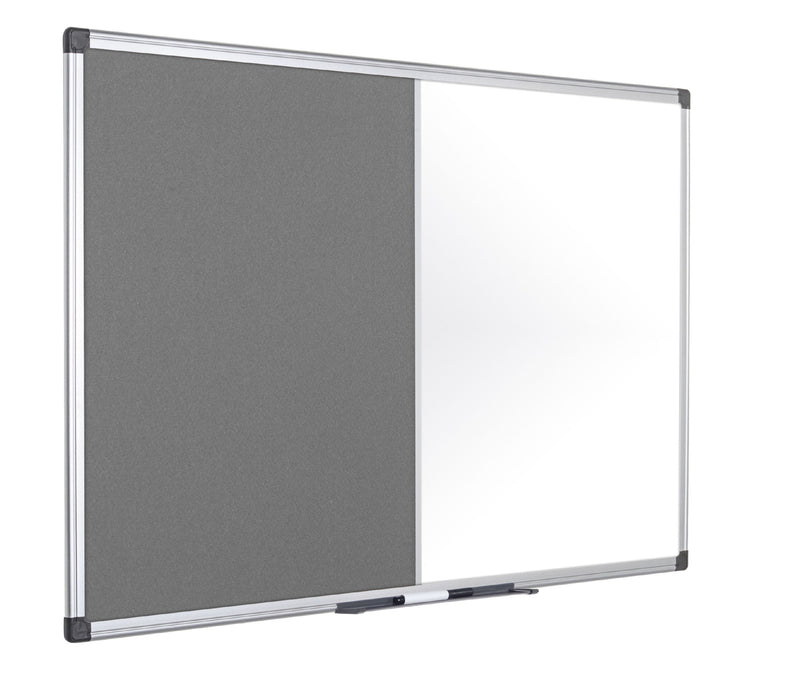 Bi-Office Maya Combination Board Grey Felt/Non Magnetic Whiteboard Aluminium Frame 1200x900mm - XA0520170 - ONE CLICK SUPPLIES