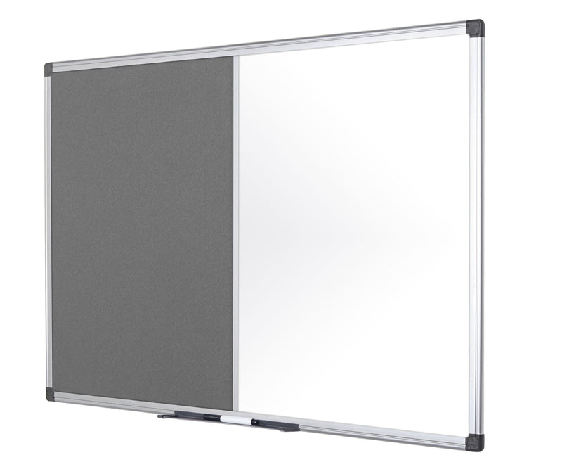 Bi-Office Maya Combination Board Grey Felt/Non Magnetic Whiteboard Aluminium Frame 1200x900mm - XA0520170 - ONE CLICK SUPPLIES