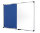 Bi-Office Maya Combination Board Blue Felt/Magnetic Whiteboard Aluminium Frame 1200x900mm - XA0522170 - ONE CLICK SUPPLIES