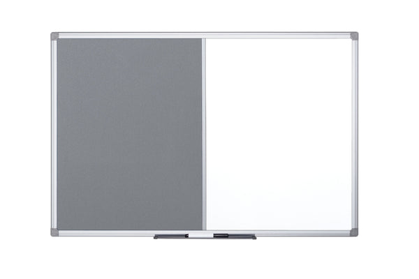 Bi-Office Maya Combination Board Grey Felt/Non Magnetic Whiteboard Aluminium Frame 1800x1200mm - XA2720170 - ONE CLICK SUPPLIES